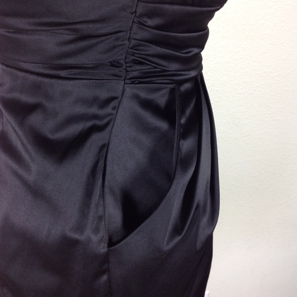 Arden B Black Satin Strapless Mini Dress - Picture 4 of 8
